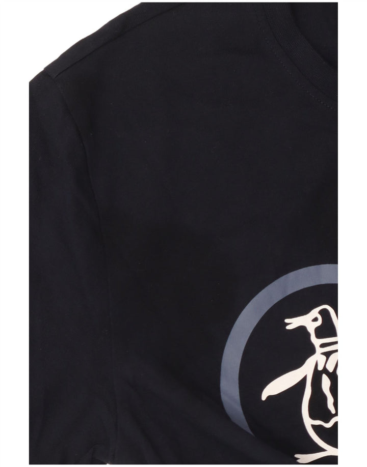 Penguin Herre grafisk T-shirt Top Medium Navy Blue