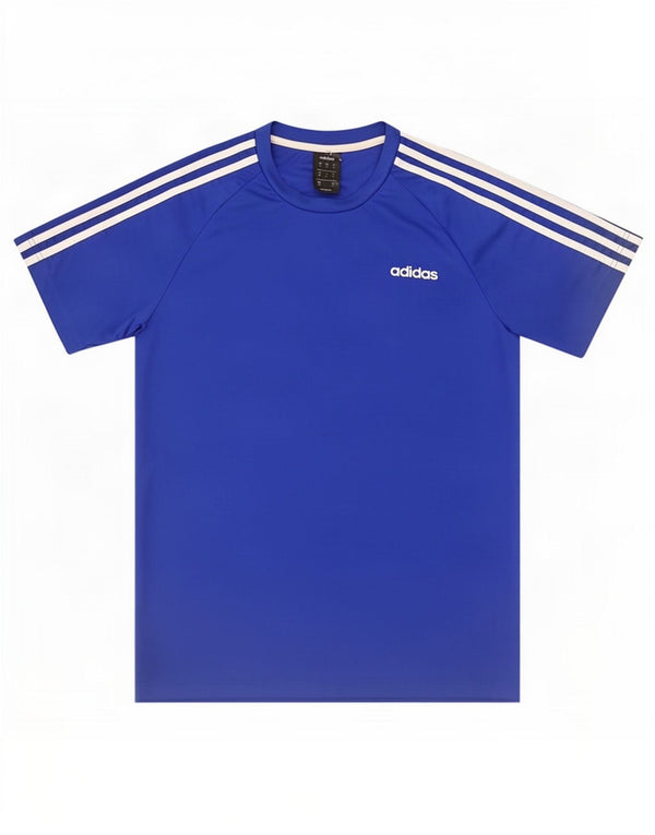 Adidas Herre Climalite T-Shirt Top Medium Blue Polyester