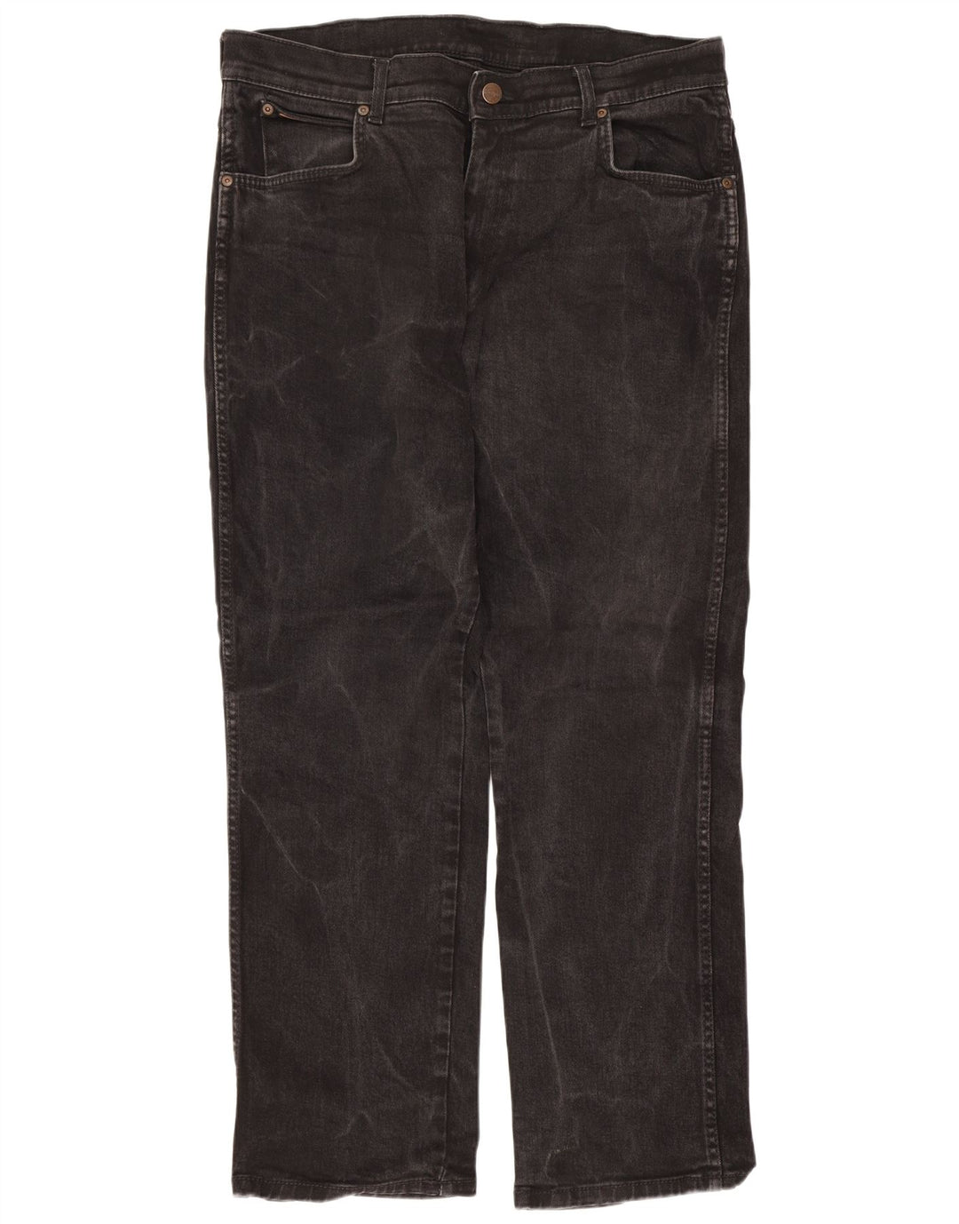 Wrangler Herre Texas Stretch Straight Jeans W36 L30 Sort Bomuld