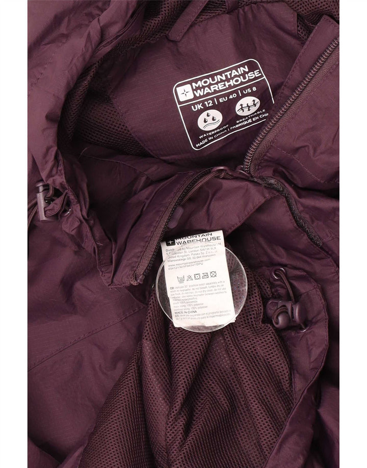 Mountain Warehouse Dame Regnjakke med hætte UK 12 Medium Lilla Polyamid