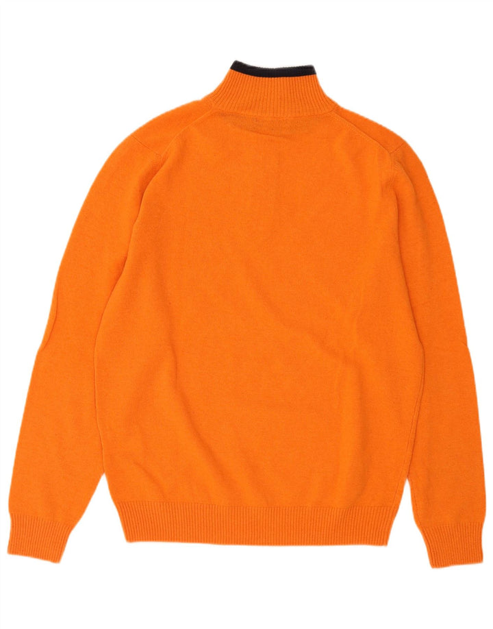 Sergio Tacchini Herre Zip Neck trøje Sweater Large Orange Uld