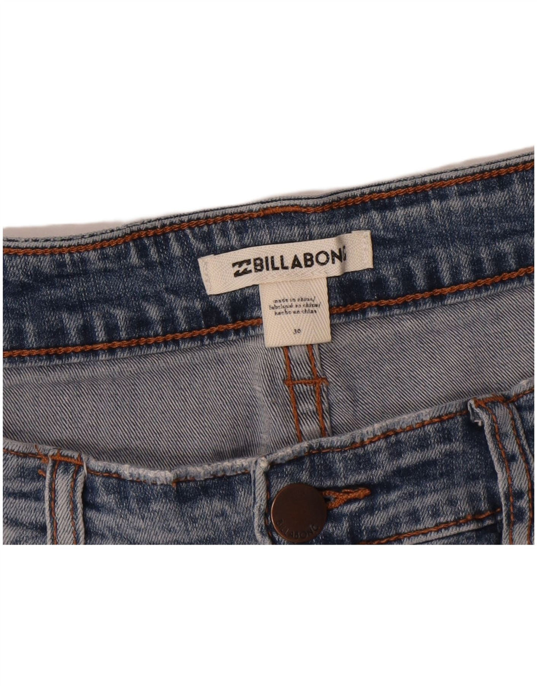 Billabong Dame Denim Nederdel W30 Medium Blue Bomuld