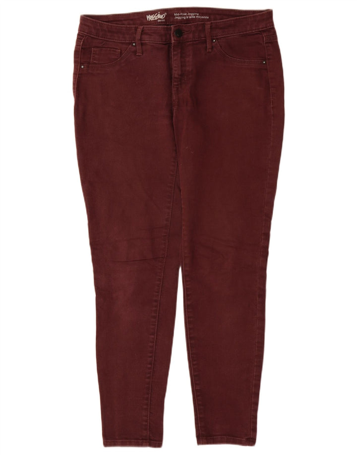 MOSSIMO Dame Mid Rise Jegging Jeans US 8 Medium W29 L28 Maroon Bomuld