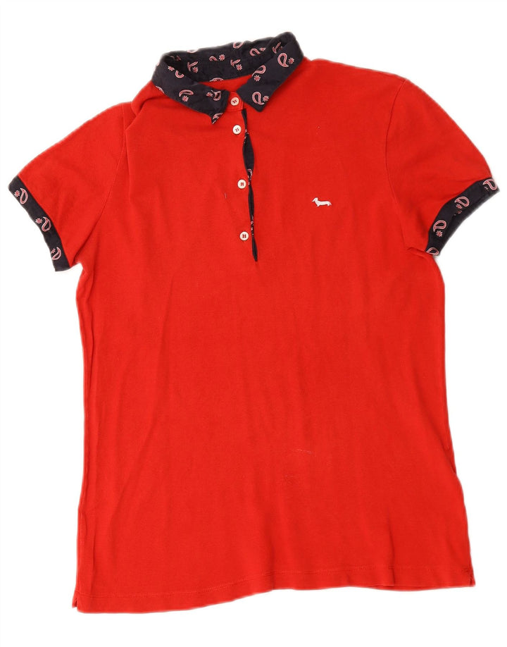 Harmont & Blaine Dame Polo Shirt UK 12 Medium Red Paisley