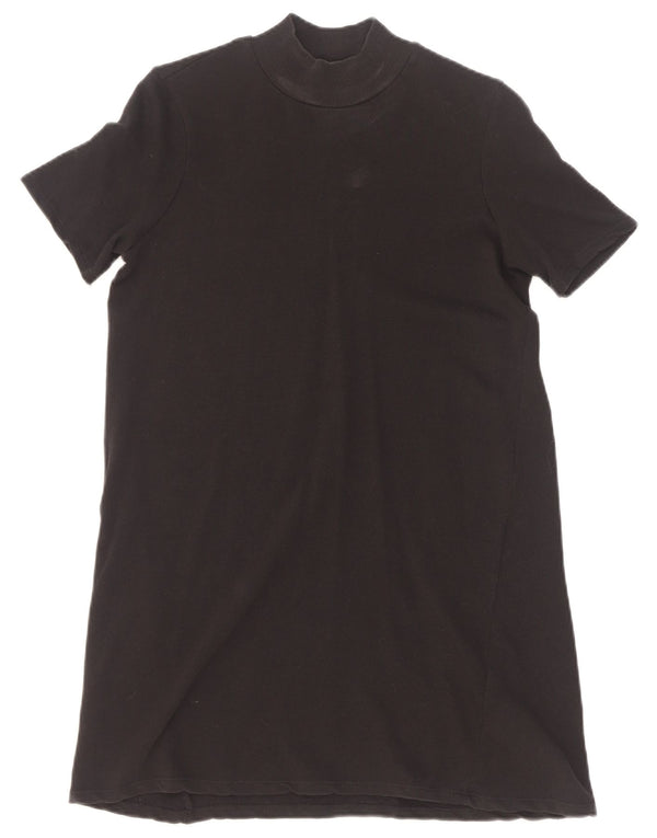 Zara Dame Trafaluc T-Shirt Kjole UK 10 Small Black Bomuld