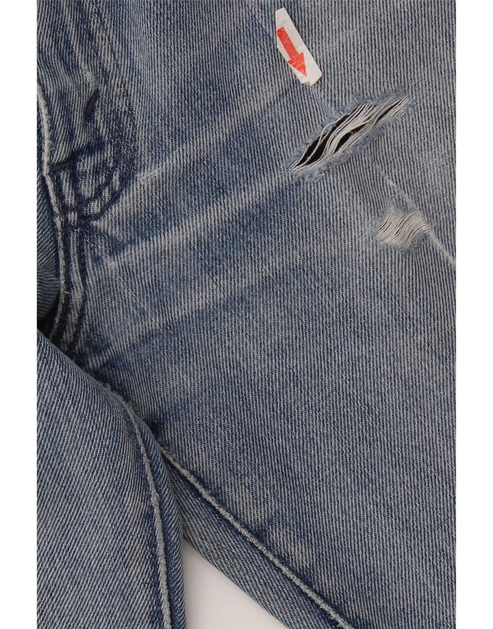 Levi's Dame Distressed Straight Jeans W28 L32 Blå Bomuld