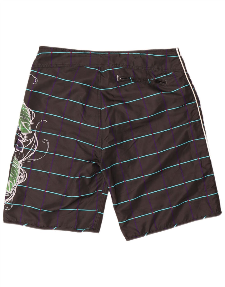 Jack & Jones grafiske badeshorts til mænd, store sorte blomsterpolyester