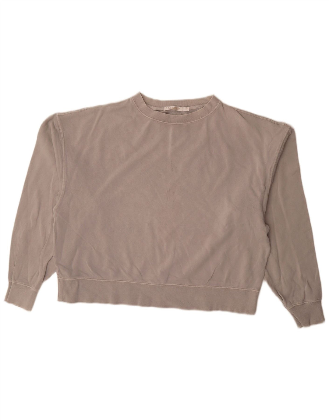 Zara Dame Oversized Sweatshirt Jumper UK 16 Stor Grå Bomuld