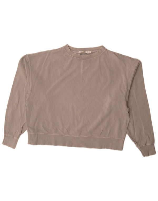 Zara Dame Oversized Sweatshirt Jumper UK 16 Stor Grå Bomuld