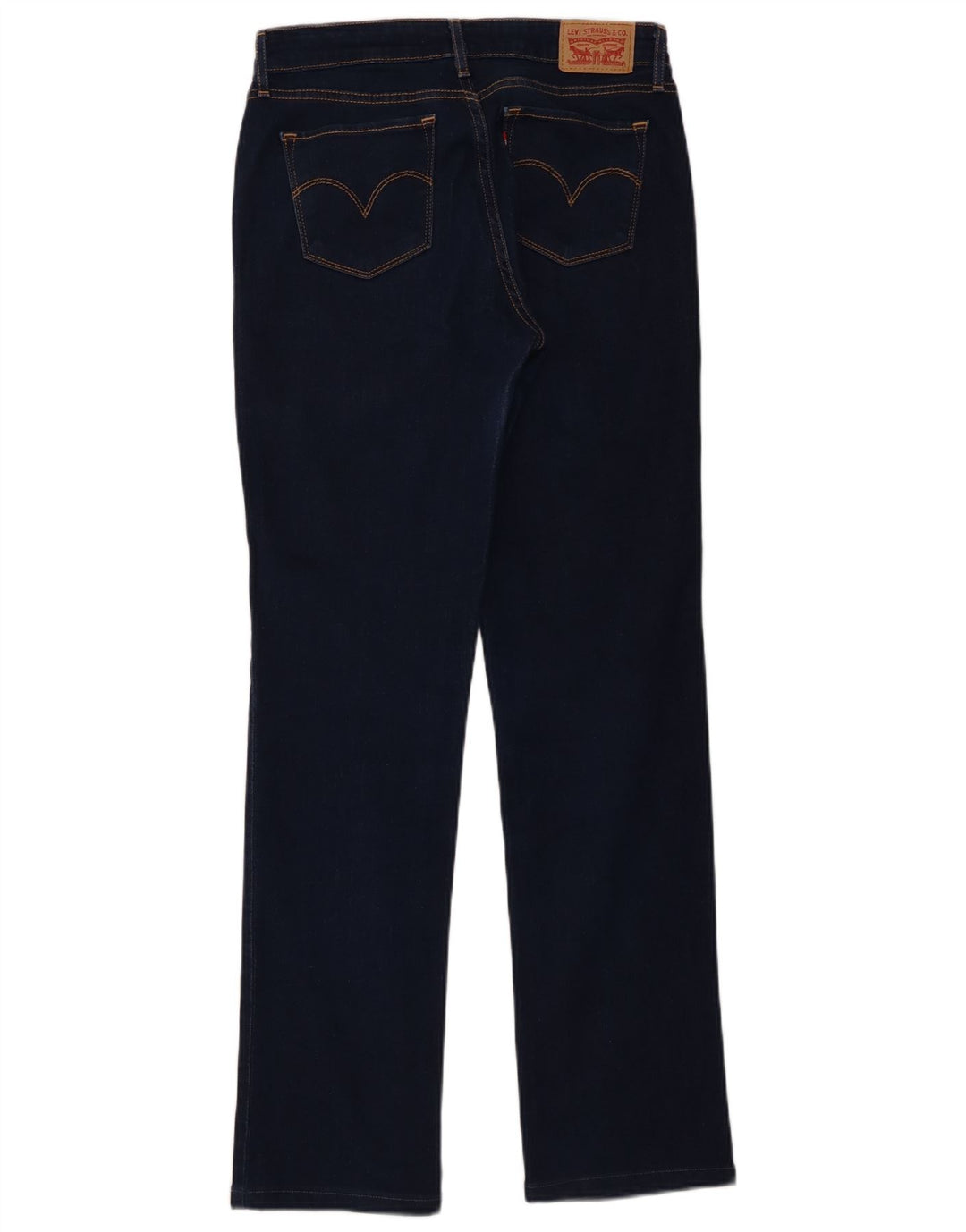 Levi's Dame 714 Straight Jeans W28 L30 Marineblå Bomuld