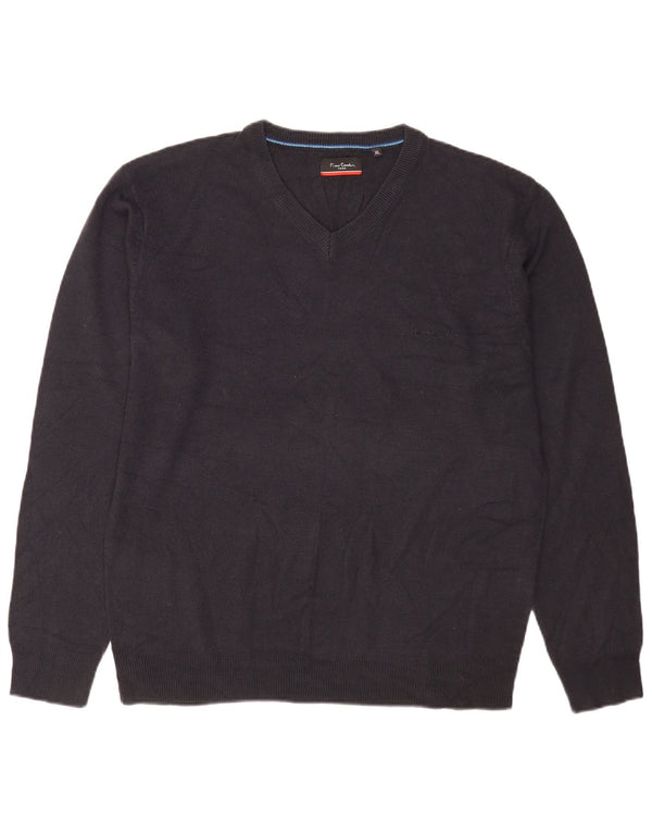 Pierre Cardin Herre V-hals sweater XL marineblå akryl