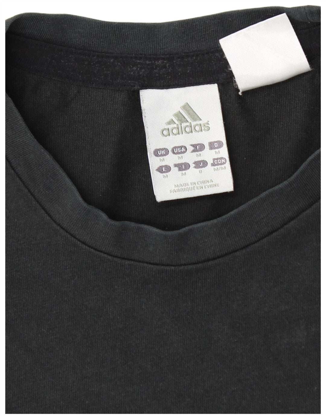 ADIDAS Grafisk T-shirt top til kvinder UK 14 Medium Sort bomuld