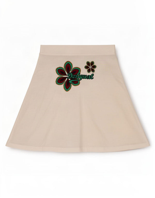 Desigual Kvinders Grafisk A-Line nederdel XL W32 Grøn Blomsterbomuld
