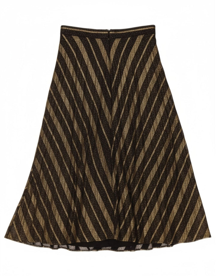 ZARA Womens A-Line Skirt Medium W28  Black Striped Polyester Vintage Zara and Second-Hand Zara from Messina Hembry 