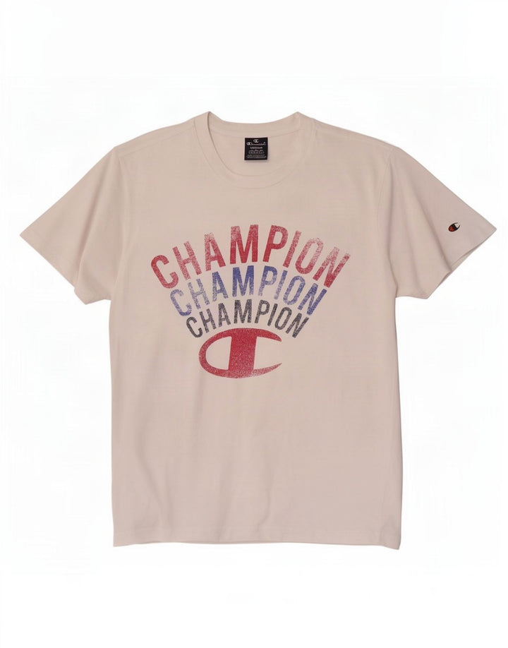 Champion Herre Grafisk T-Shirt Top Medium White