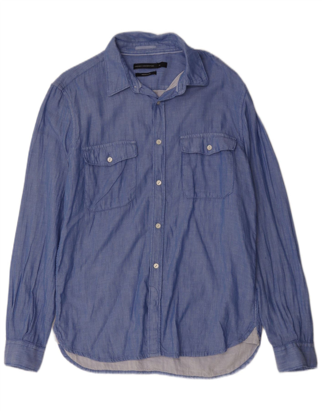 French Connection Herre Regular Regular Fit skjorte Medium Blue Cotton