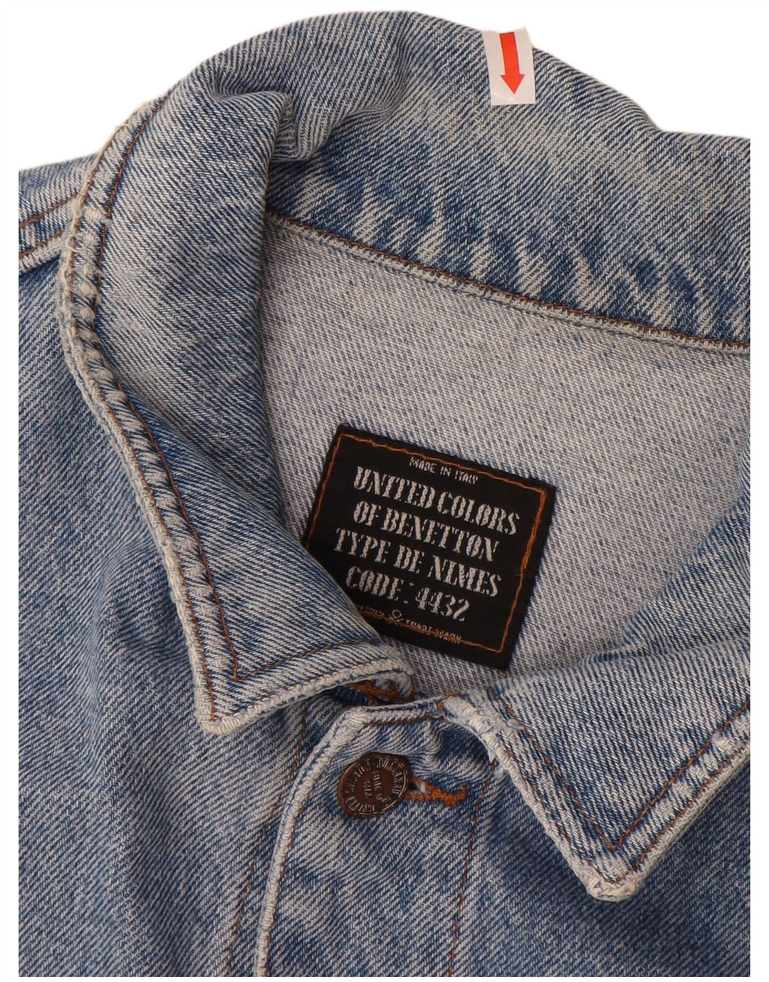 BENETTON Denimjakke til mænd IT 52 XL Blå Bomuld