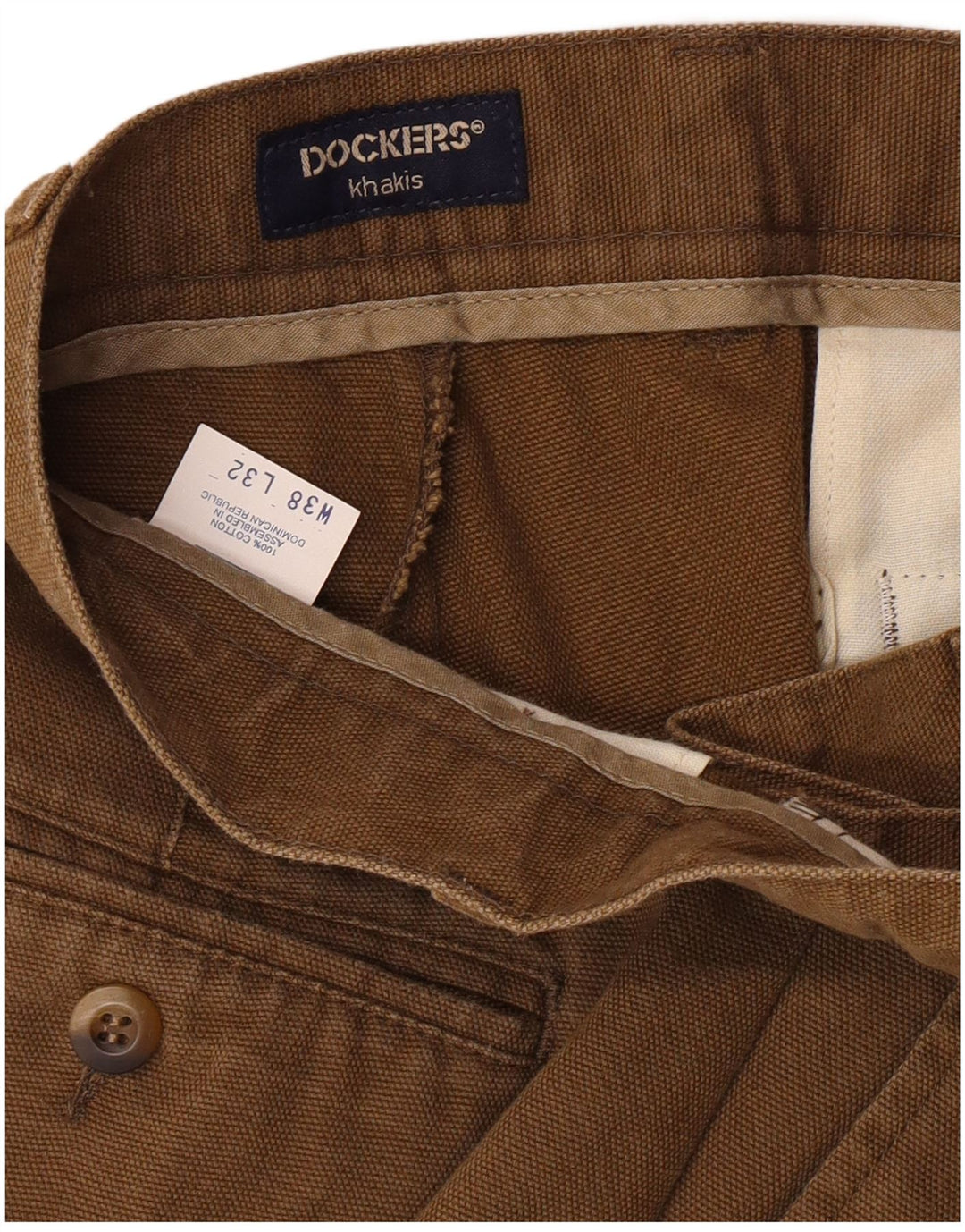 Dockers Herre Khakis Pegged Chino Bukser W38 L32 Beige Bomuld Classic