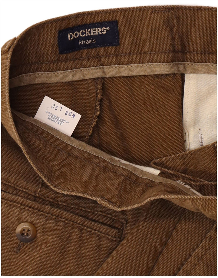 Dockers Herre Khakis Pegged Chino Bukser W38 L32 Beige Bomuld Classic
