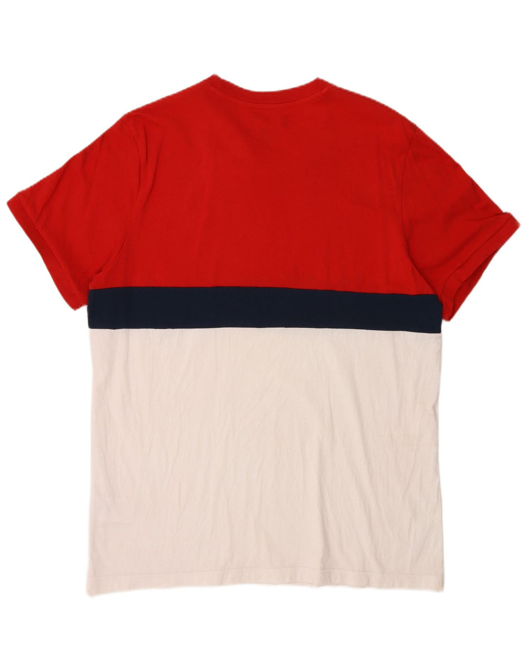 Adidas Herre T-Shirt Top Stor Rød Colourblock Bomuld