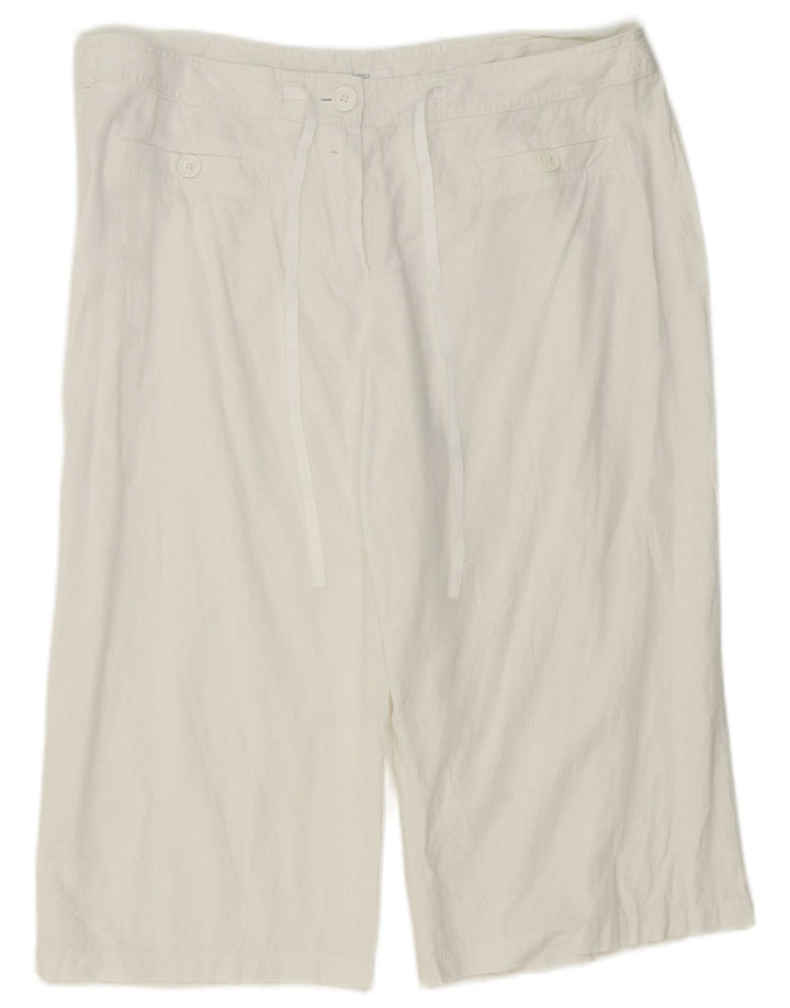 Marks & Spencer Bermuda-shorts til kvinder UK 18 XL W38 Hvid linned