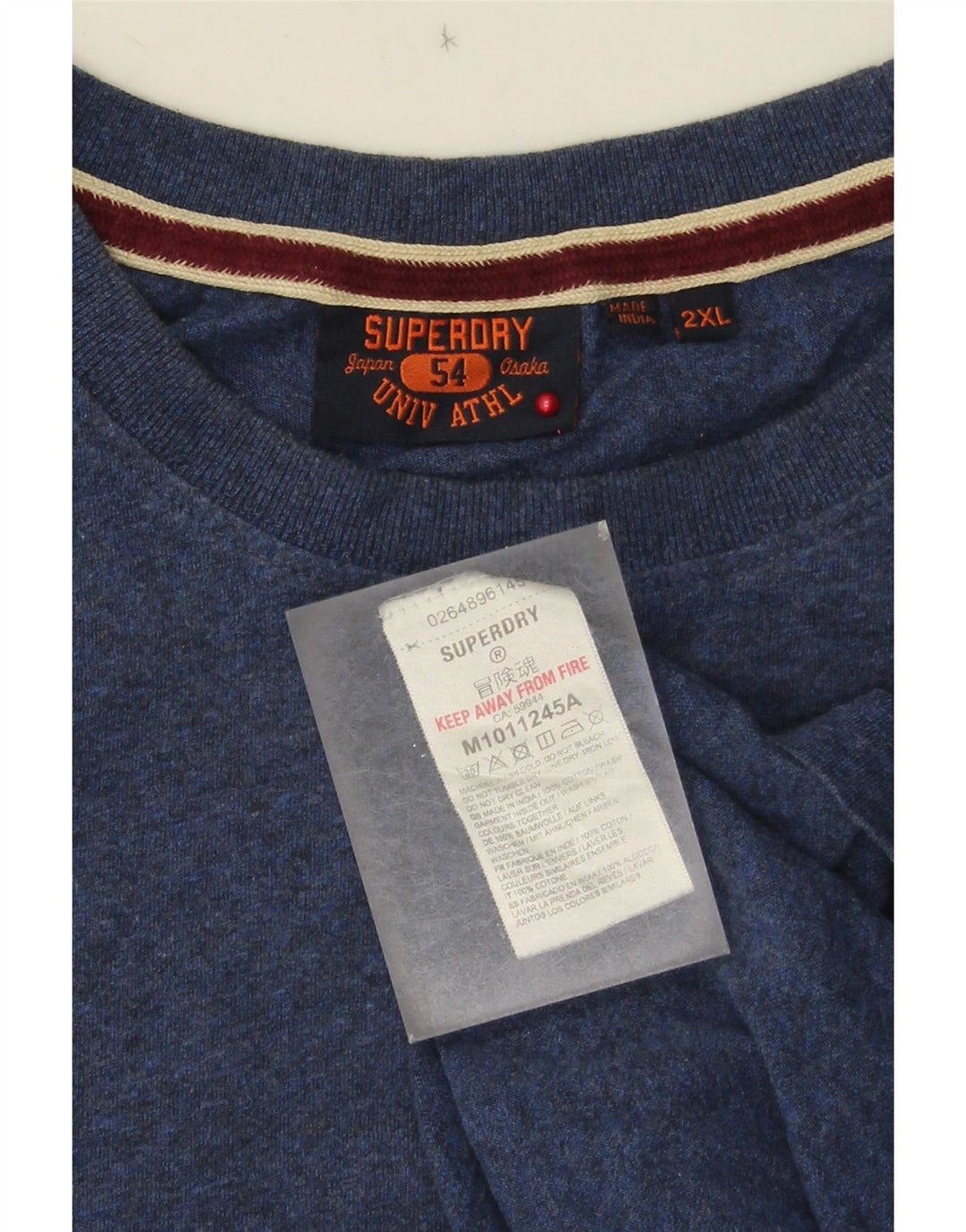 Superdry Herre T-shirt Top 2XL Blå Flecked Bomuld
