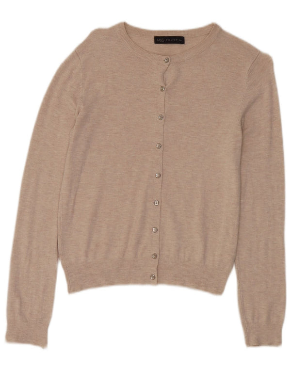 Marks & Spencer Dame Cardigan Sweater UK 10 Small Beige Viscose