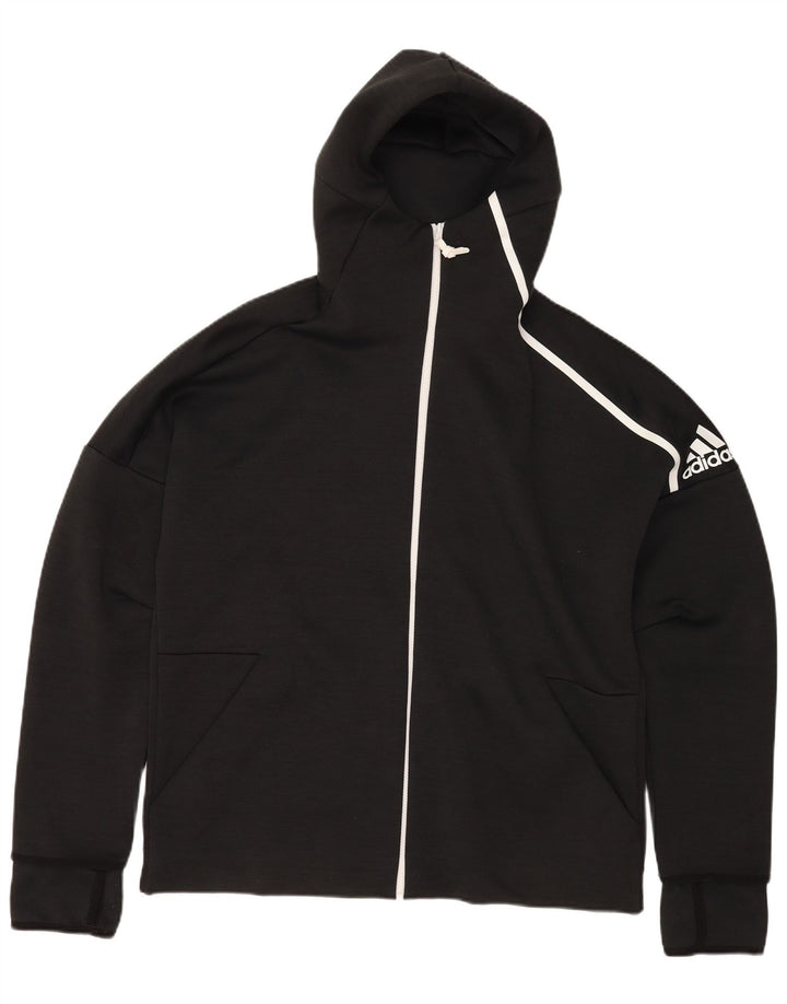 Adidas Herre grafisk hættetrøje med lynlås XL sort polyester
