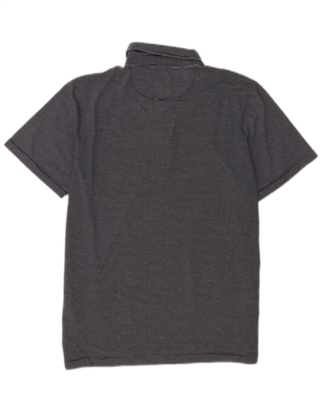 Stiksav herre poloshirt Medium marineblå nålestribet bomuld