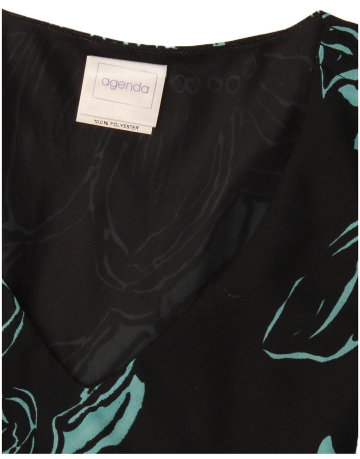 Agenda Dame Maxi Dress UK 14 Medium Black Floral Polyester