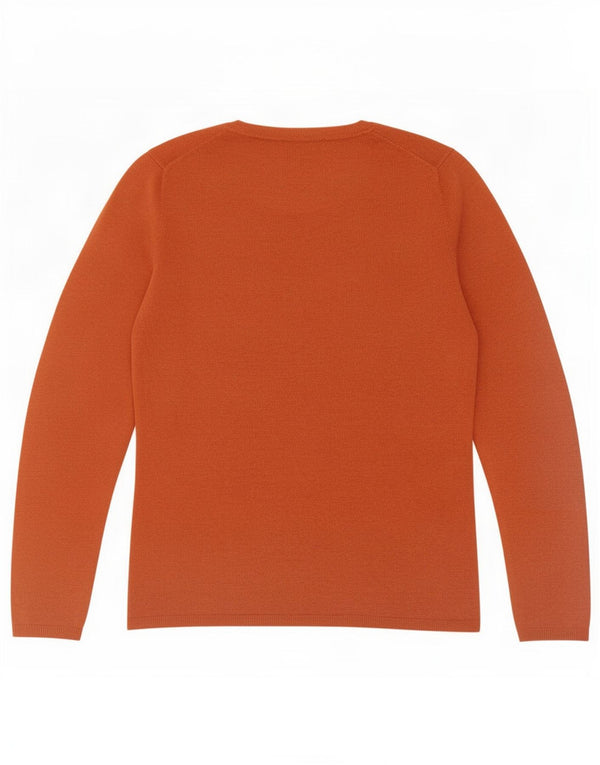 Tommy Hilfiger Dame V-hals sweater UK 12 Medium Orange Uld