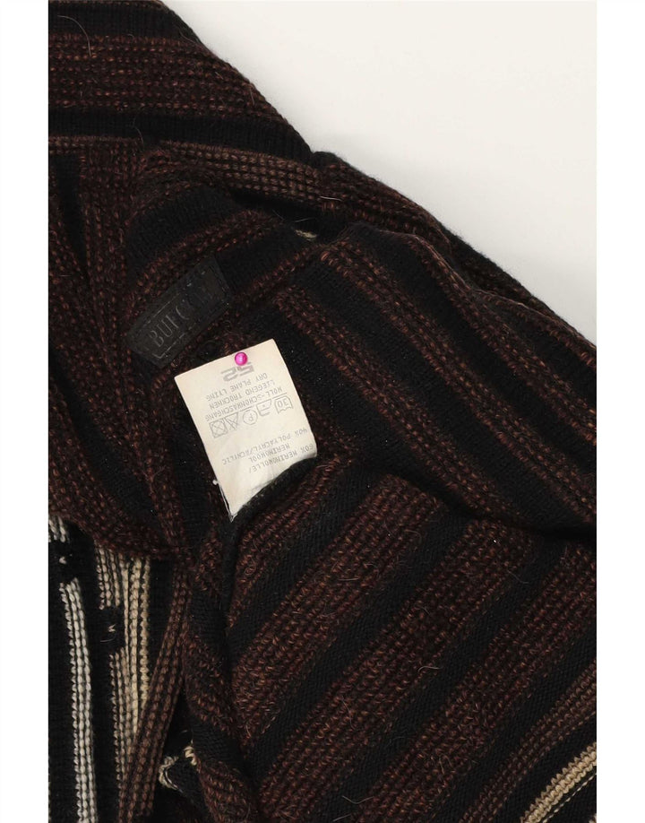 Bueckle Herre Crew Neck Jumper Sweater IT 52 Stor brun stribet polyakryl