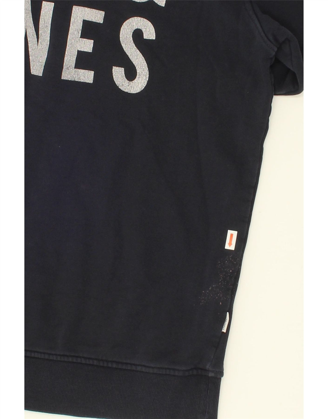 JACK & JONES Mens Graphic Hoodie Jumper Medium Navy Blue Cotton Vintage Jack & Jones and Second-Hand Jack & Jones from Messina Hembry 
