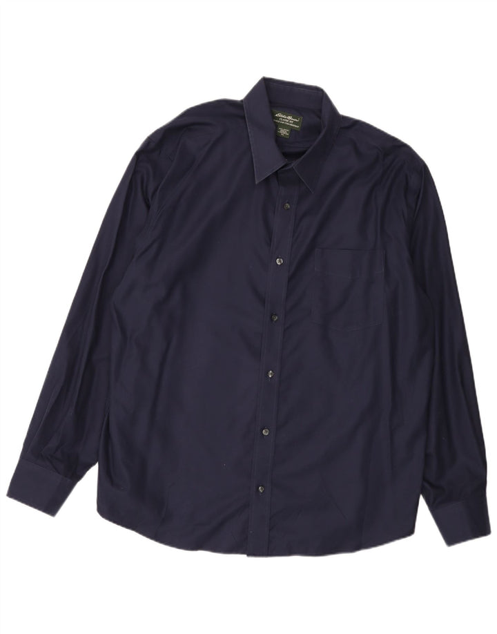 EDDIE BAUER Herre Classic Fit skjorte XL marineblå bomuld