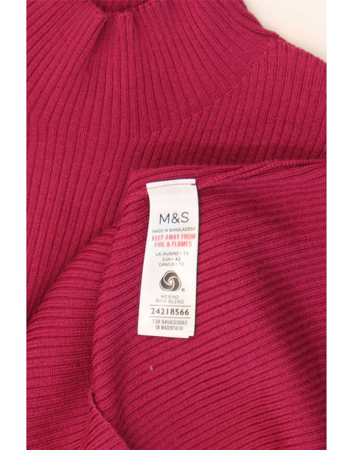 Marks & Spencer Dame Turtle Neck Jumper Sweater UK 14 Large Purple