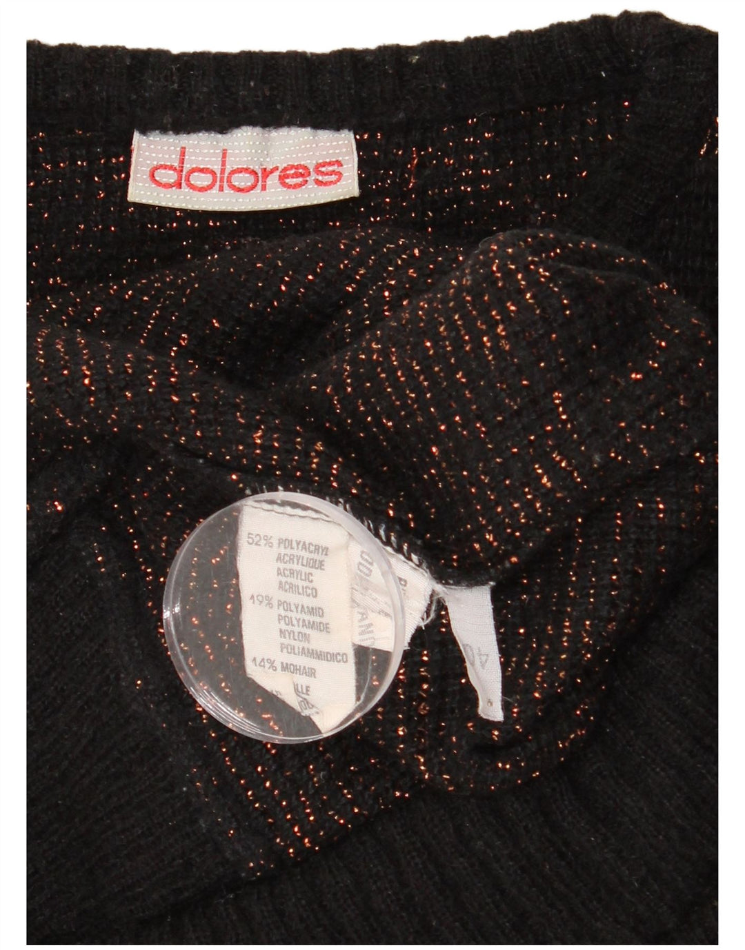 Dolores Dame Abstrakt Mønster Boat Neck Jumper Sweater EU 40 Medium Sort