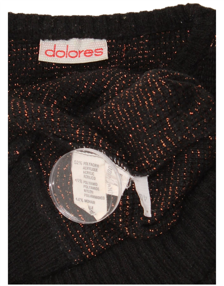 Dolores Dame Abstrakt Mønster Boat Neck Jumper Sweater EU 40 Medium Sort