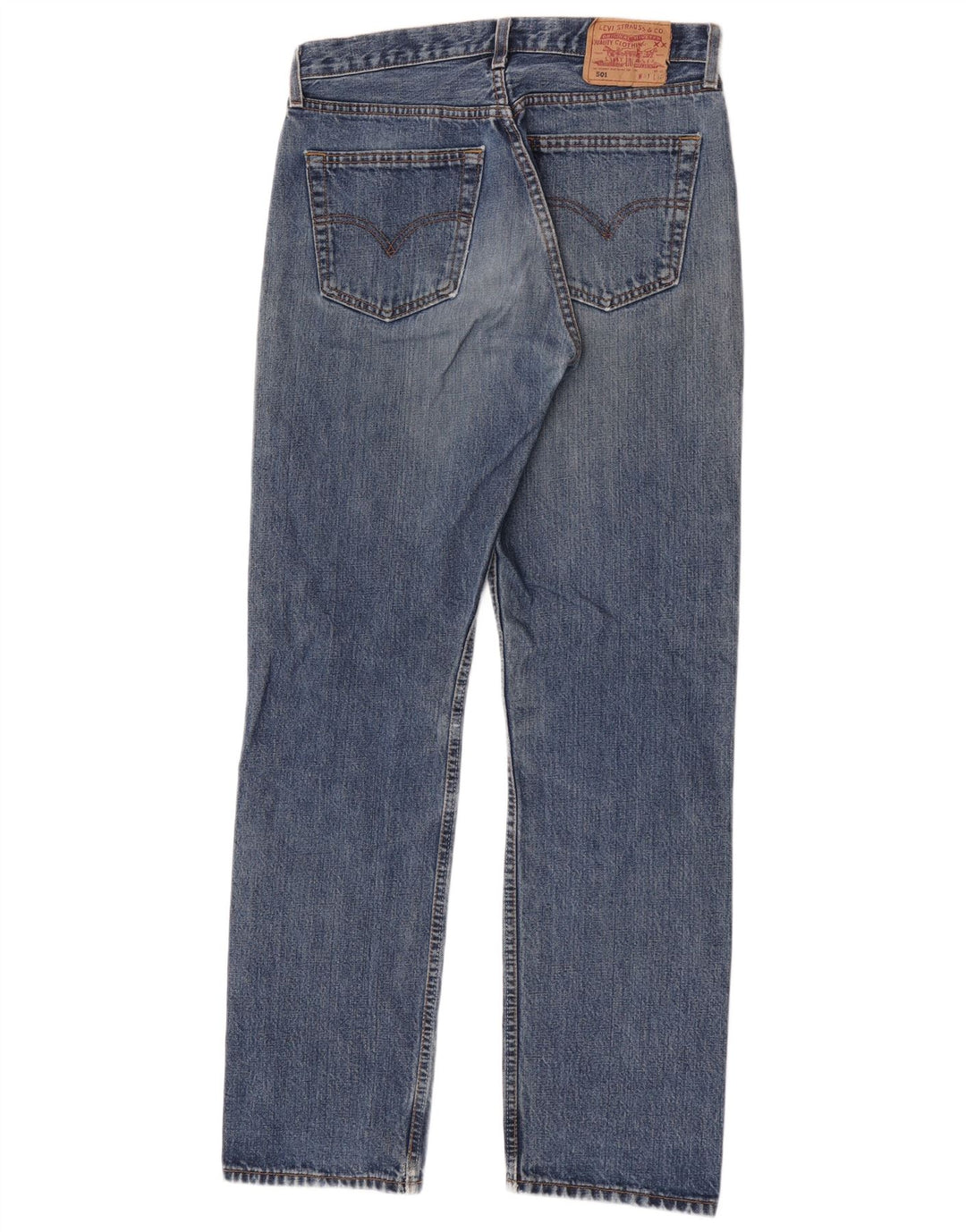 Levi's Dame 501 Distressed Straight Jeans W31 L32 Blå Bomuld