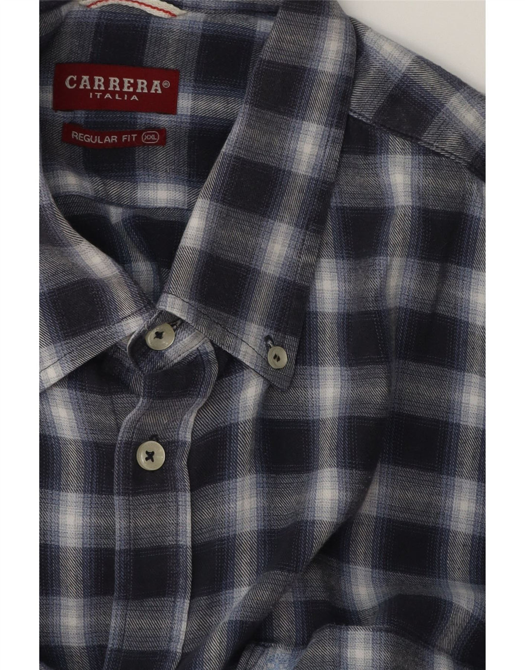 CARRERA Herre Regular Fit Flannel Shirt 2XL Navy Blue Check