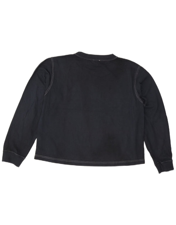 Cos Mens Top Long Sleeve Medium Navy Blue Cotton