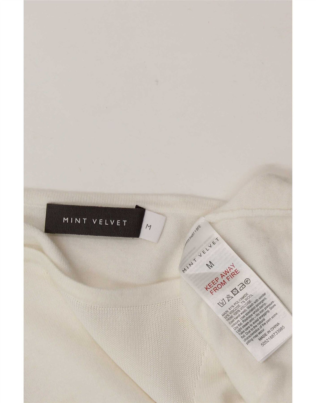 MINT VELVET Dame Loose Fit Bluse Top UK 12 Medium White Polyamid