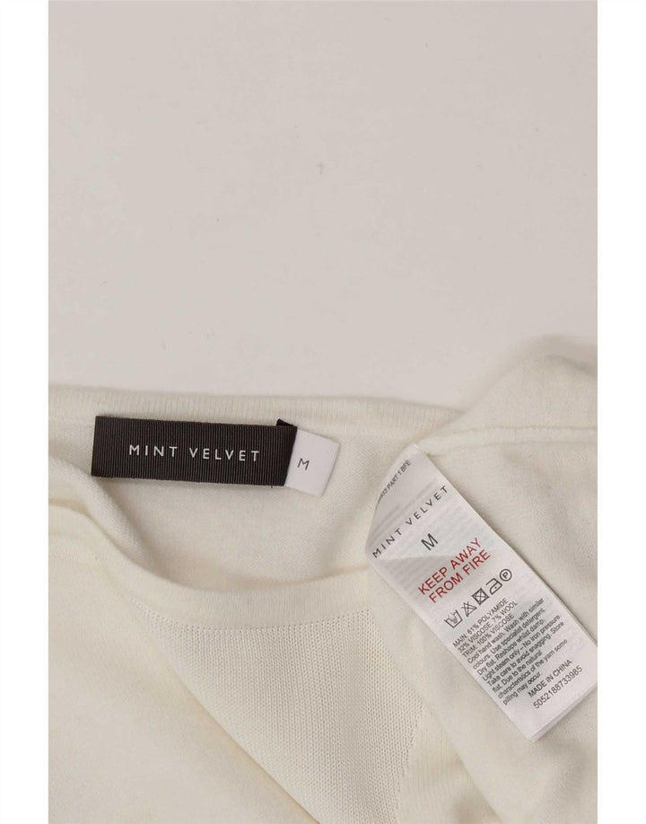 MINT VELVET Dame Loose Fit Bluse Top UK 12 Medium White Polyamid