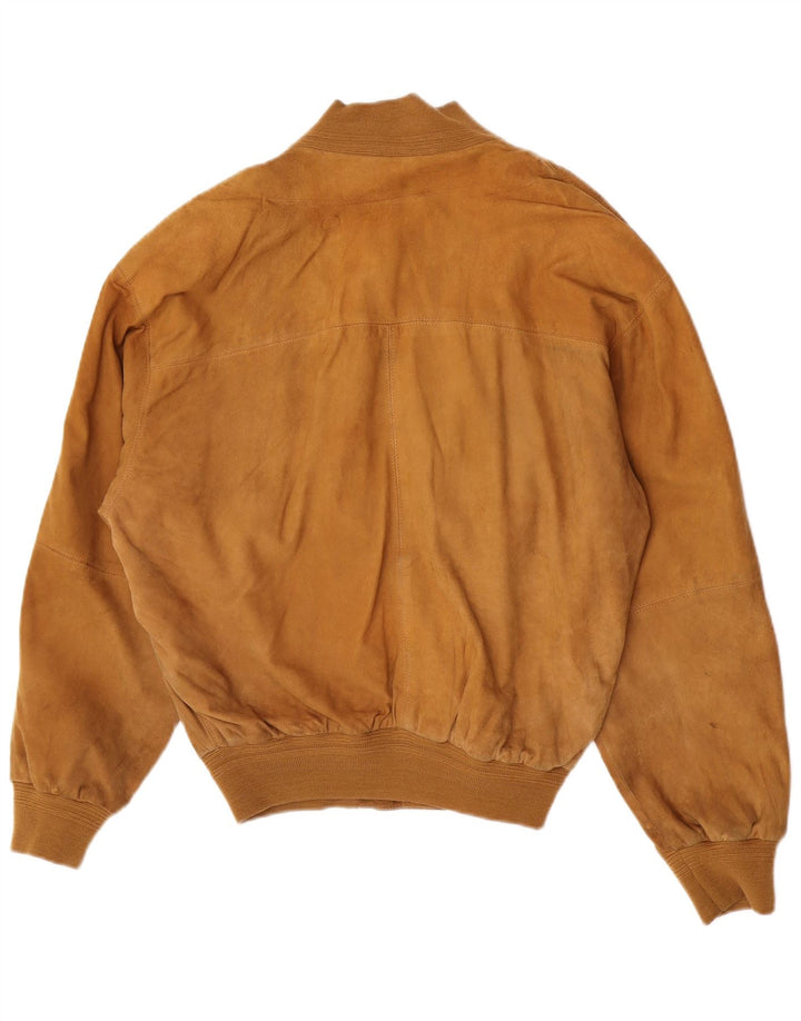 Vintage herre ruskind bomberjakke IT 48 medium brunt læder
