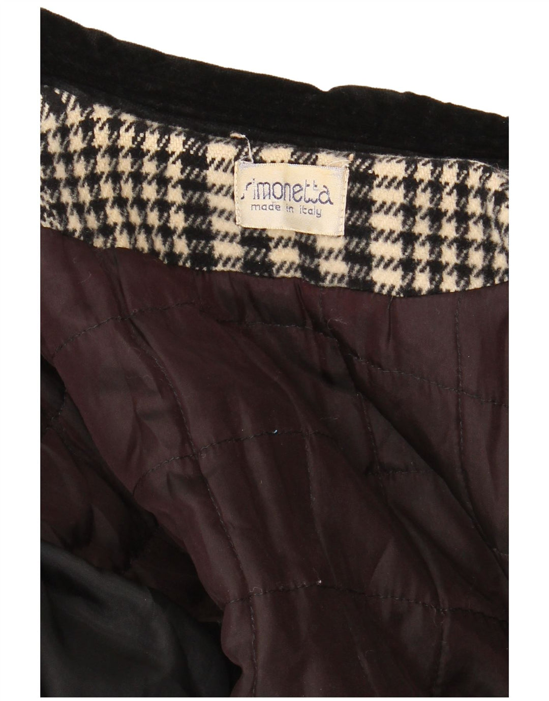 Simonetta Dame Overfrakke UK 14 Large Black Houndstooth