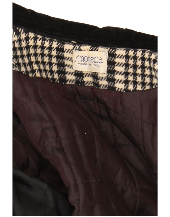 Simonetta Dame Overfrakke UK 14 Large Black Houndstooth