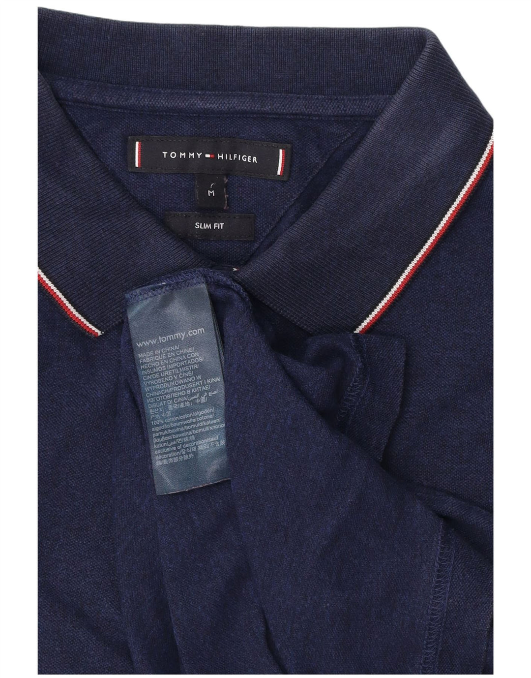 TOMMY HILFIGER Slim Fit poloshirt til mænd Medium marineblå bomuld