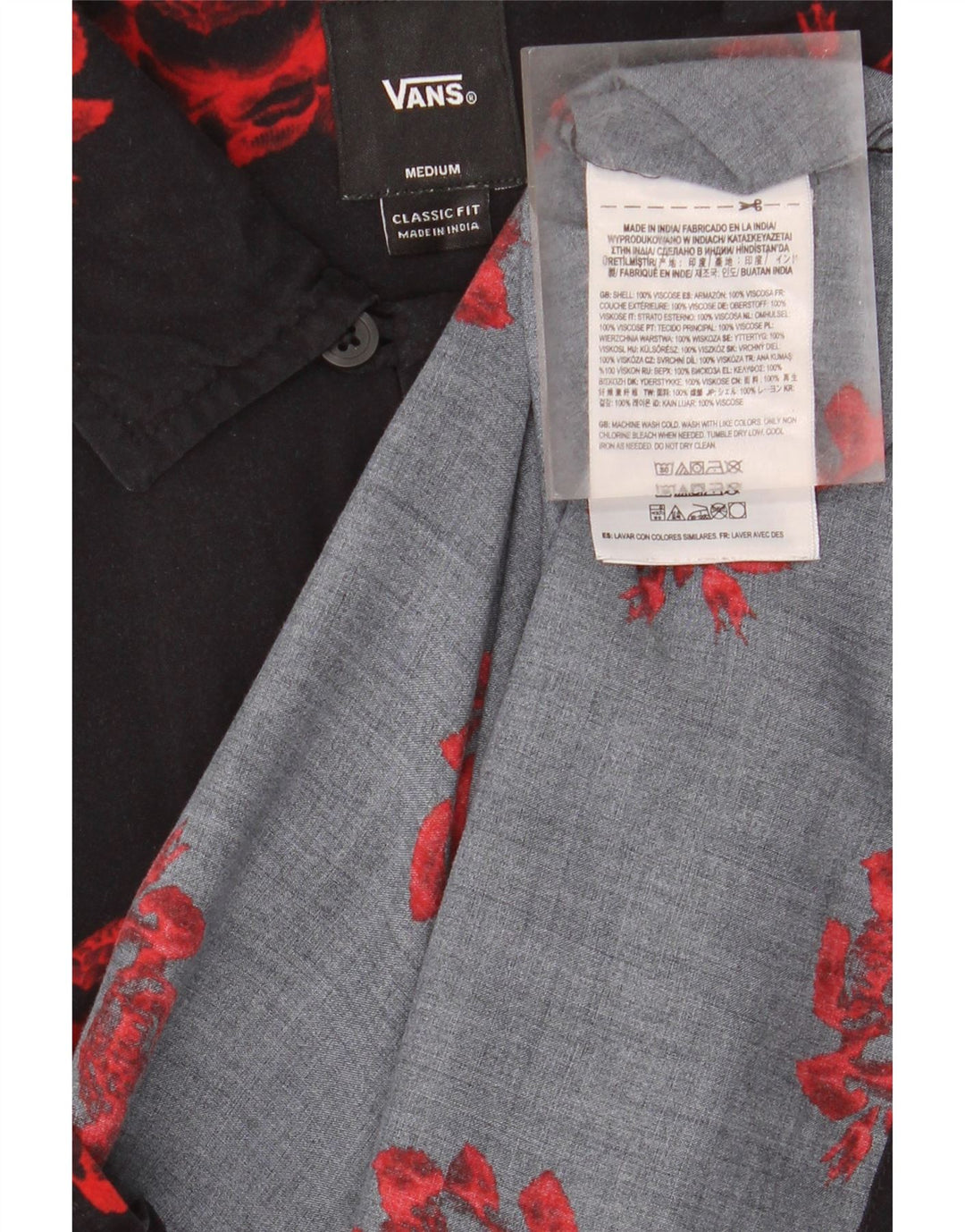 Vans Herre kortærmet Classic Fit skjorte Medium Sort Floral Tropical