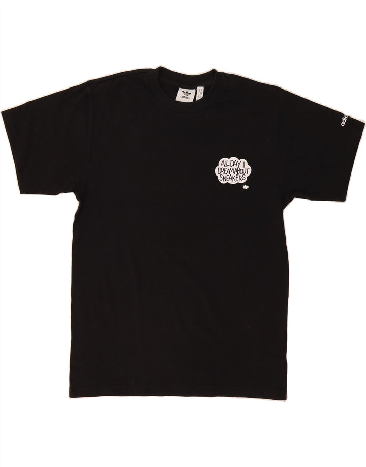 ADIDAS Mens T-Shirt Top Medium Black Cotton Vintage Adidas and Second-Hand Adidas from Messina Hembry 