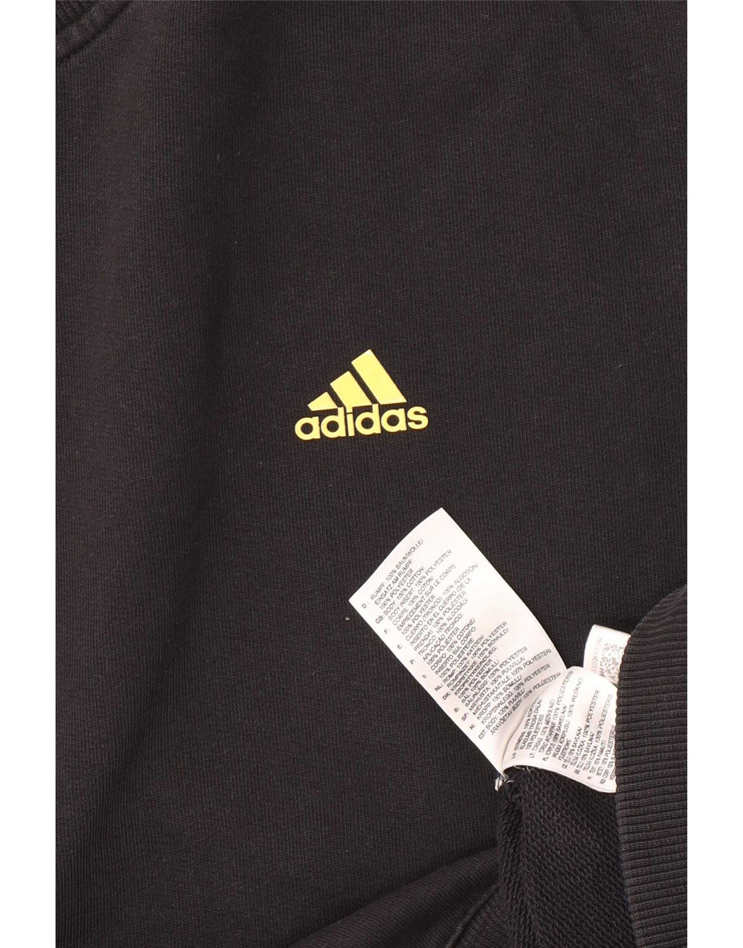 Adidas Herre Regular Fit Sweatshirt Jumper XL Sort Colourblock Bomuld