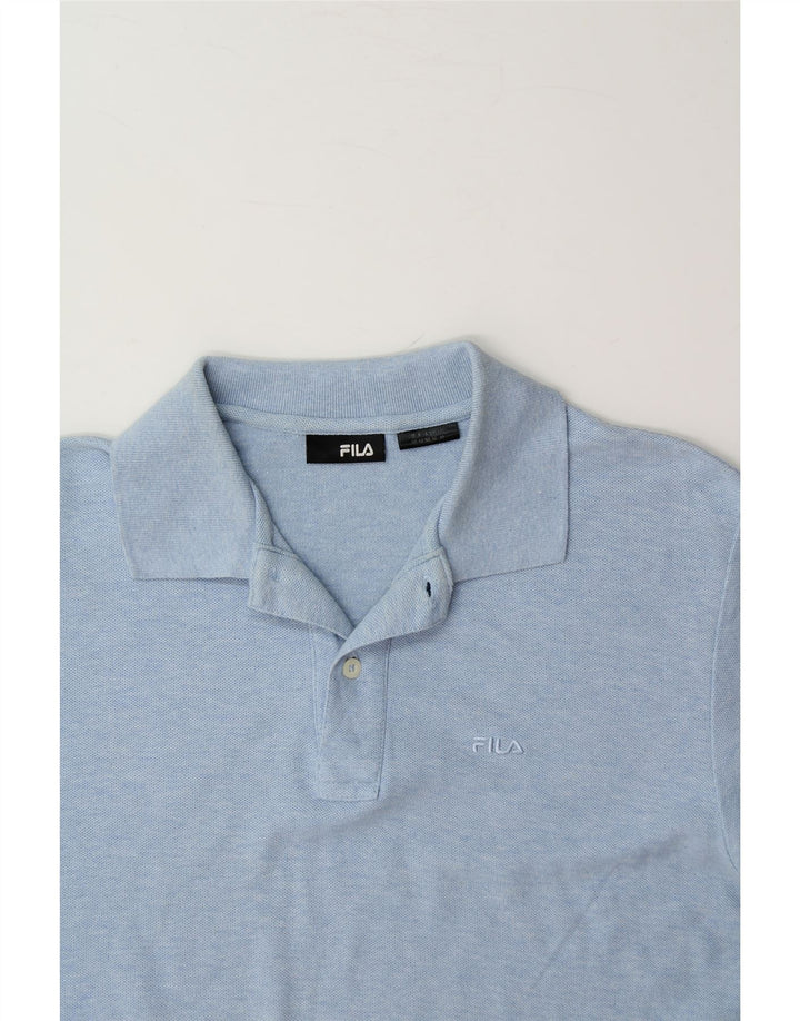 FILA Mens Polo Shirt Medium Blue Cotton Vintage Fila and Second-Hand Fila from Messina Hembry 